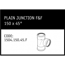 Marley Rubber Ring Joint Plain Junction F&F 150 x 45° - 1504.150.45.F